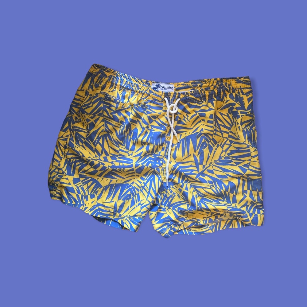 Trunks Surf & Swim Co. Mens Swim‎ Suit. Sz. Large Blue/Yelllow.